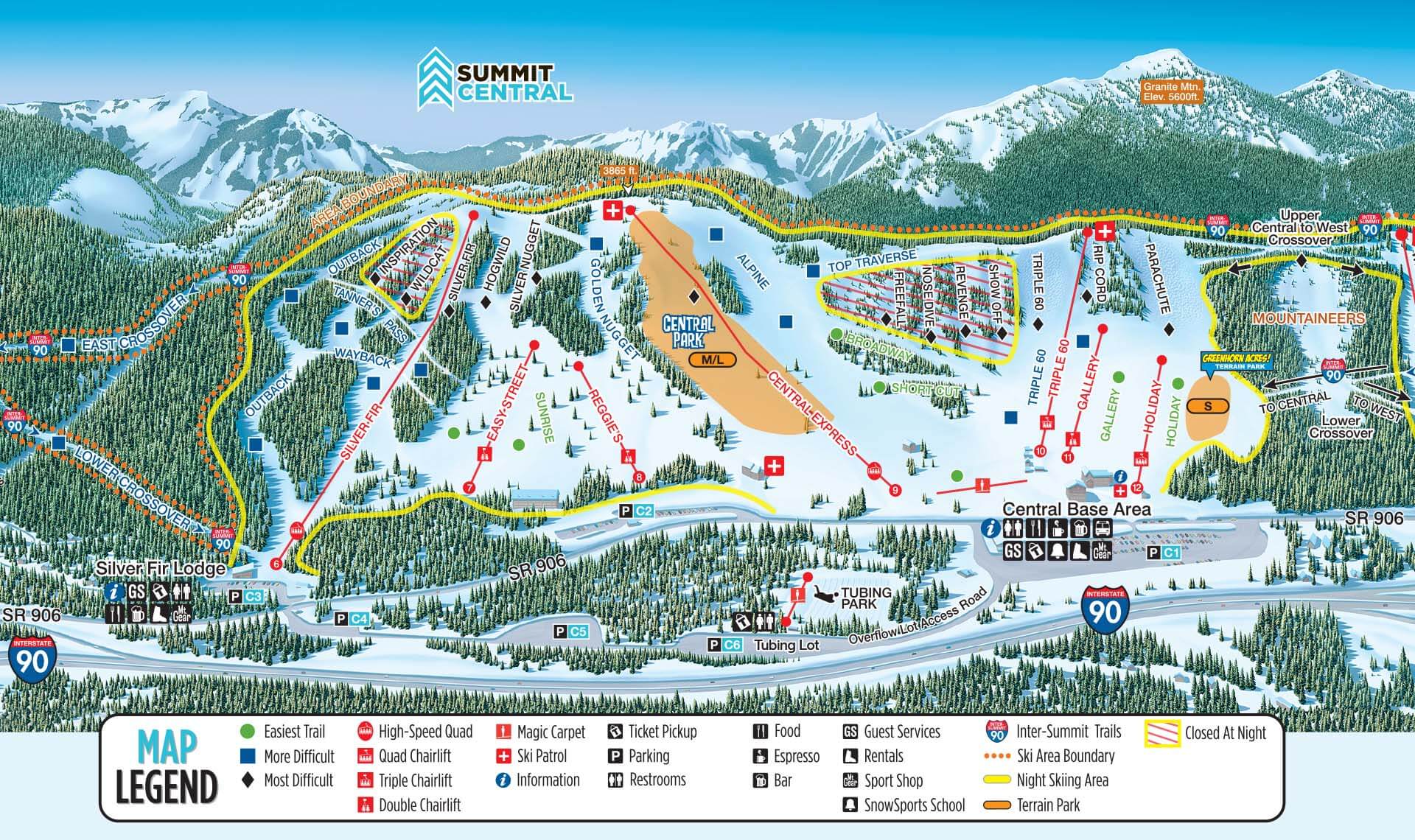 Snoqualmie Pass Lift Map